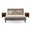 Pemberly Row 3-Piece Wood King Bedroom Set with Walnut Finish