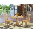 Pemberly Row 3-Piece Wood Dining Table Set in Oak Finish