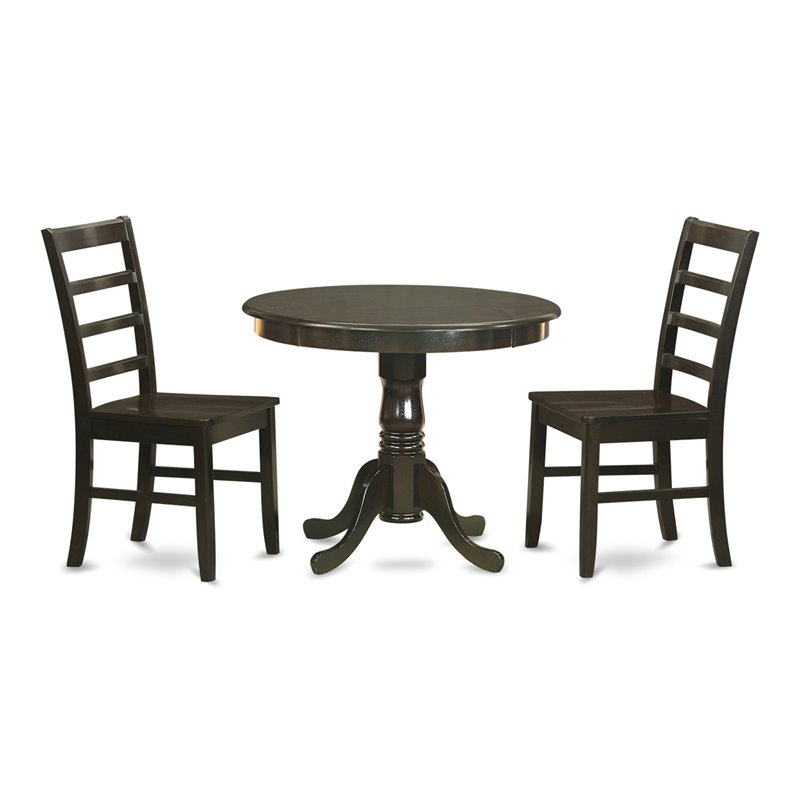 Pemberly Row 3-Piece Dining Table Set in Cappuccino Finish