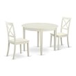 Pemberly Row 3-Piece Traditional Wood Dining Set in Linen White Finish