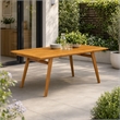 Pemberly Row Traditional Wood Patio Dining Table in Natural Oil