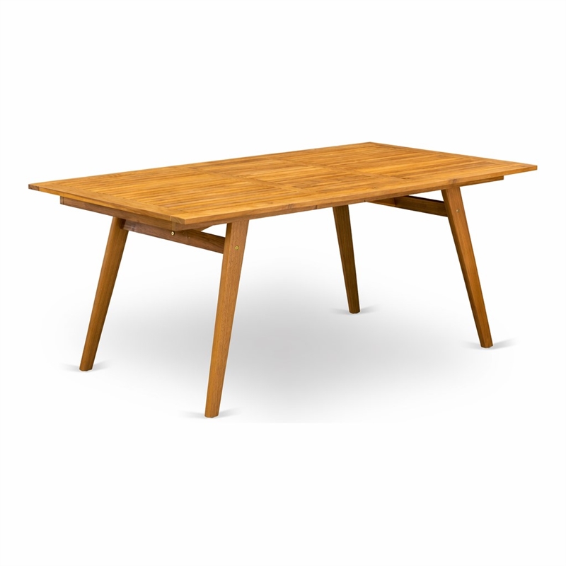 Pemberly Row Traditional Wood Patio Dining Table in Natural Oil