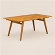 Pemberly Row Traditional Wood Patio Dining Table in Natural Oil