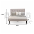 Pemberly Row 3-Piece Queen Platform Bedroom Set with Mist Beige Fabric