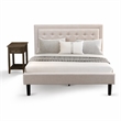 Pemberly Row 2-Piece Platform Bedroom Set in Mist Beige and Jacobean
