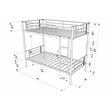 Pemberly Row Metal Twin Bunk Bed with Ladder in White Finish