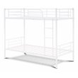 Pemberly Row Metal Twin Bunk Bed with Ladder in White Finish