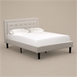 Pemberly Row Full Size Panel Bed in Mist Beige Upholstered Engineered Wood