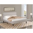 Pemberly Row King Size Upholstered Panel Bed in Mist Beige Engineered Wood