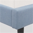 Pemberly Row Full Size Panel Bed in Denim Blue Upholstered Engineered Wood