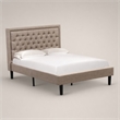Pemberly Row Wood and Fabric Full Size Bed in Khaki Brown