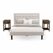 Pemberly Row 3-piece Wood Queen Bedroom Set in Mist Beige