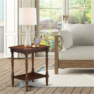 Pemberly Row Wood End Table with Open Storage in Antique Mahogany
