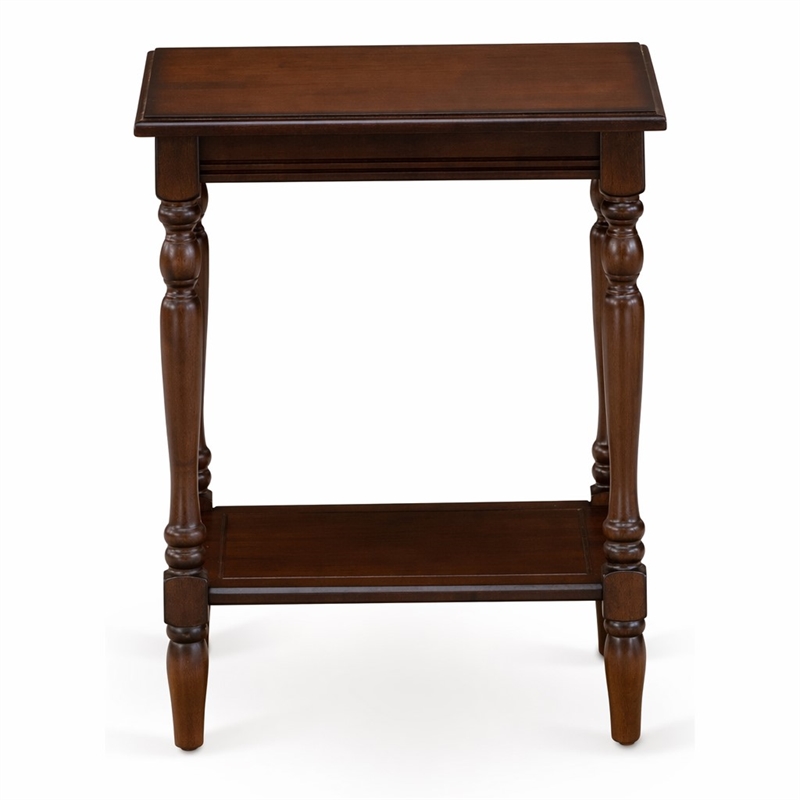 Pemberly Row Wood End Table with Open Storage in Antique Mahogany