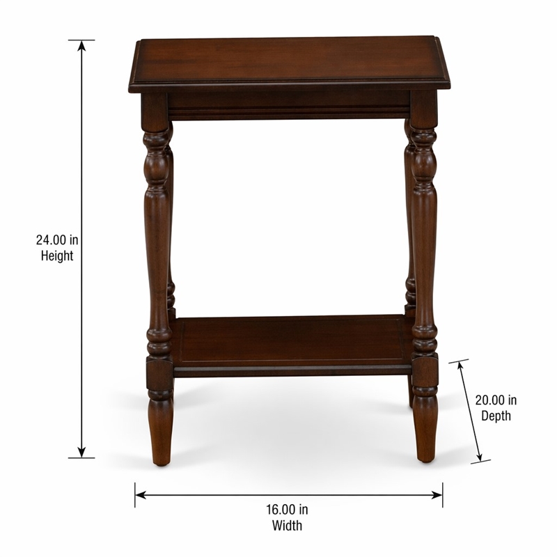 Pemberly Row Wood End Table with Open Storage in Antique Mahogany