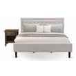Pemberly Row 2-Piece Wood King Bedroom Set in Mist Beige and Black