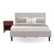 Pemberly Row 2-Piece Wood King Bedroom Set in Beige and Burgundy