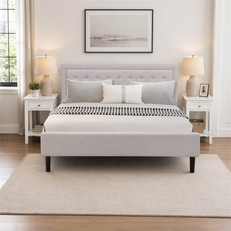 Pemberly Row 3-Piece King Bedroom Set in Mist Beige and Jacobean Finish