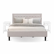 Pemberly Row 3-Piece King Bedroom Set in Mist Beige and Jacobean Finish