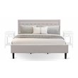Pemberly Row 3-Piece King Bedroom Set in Mist Beige and Jacobean Finish