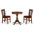 Pemberly Row Eden 3-Piece Mahogany Round Table and Chairs Dining Set