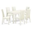 Pemberly Row 7-Piece Wood Dining Set in Linen White Finish