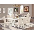Pemberly Row 9-Piece Dining Set with Rectangle Table in Dark Shitake Finish