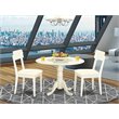 Pemberly Row Dublin 3-Piece Drop-Leaf Dining Set in Linen White Finish