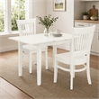 Pemberly Row Norfolk 3-Piece Dining Set in Linen White Finish