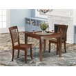 Pemberly Row 3-Piece Wood Dining Set with Square Table and Mahogany Finish