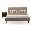 Pemberly Row 2-Piece Fabric King Bedroom Set in Antique Walnut and Black