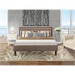 Pemberly Row 2-Piece Wood Bedroom Set in Dark Khaki and Cream Fabric