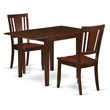 Pemberly Row 3-Piece Wood Dining Set with Chairs in Mahogany