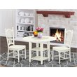 Pemberly Row 3-Piece Dining Set with Round Wood Table in White