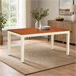 Pemberly Row Rectangular Extendable Wood Dining Table in Cream/Cherry