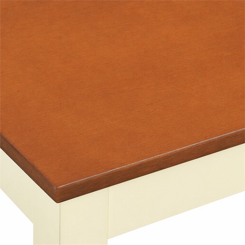 Pemberly Row Rectangular Extendable Wood Dining Table in Cream/Cherry