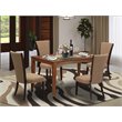 Pemberly Row 5-Piece Wood Dining Table Set in Mahogany Finish