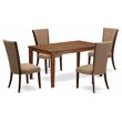 Pemberly Row 5-Piece Wood Dining Table Set in Mahogany Finish