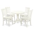Pemberly Row 5-Piece Wood Kitchen Table Set in Linen White Finish