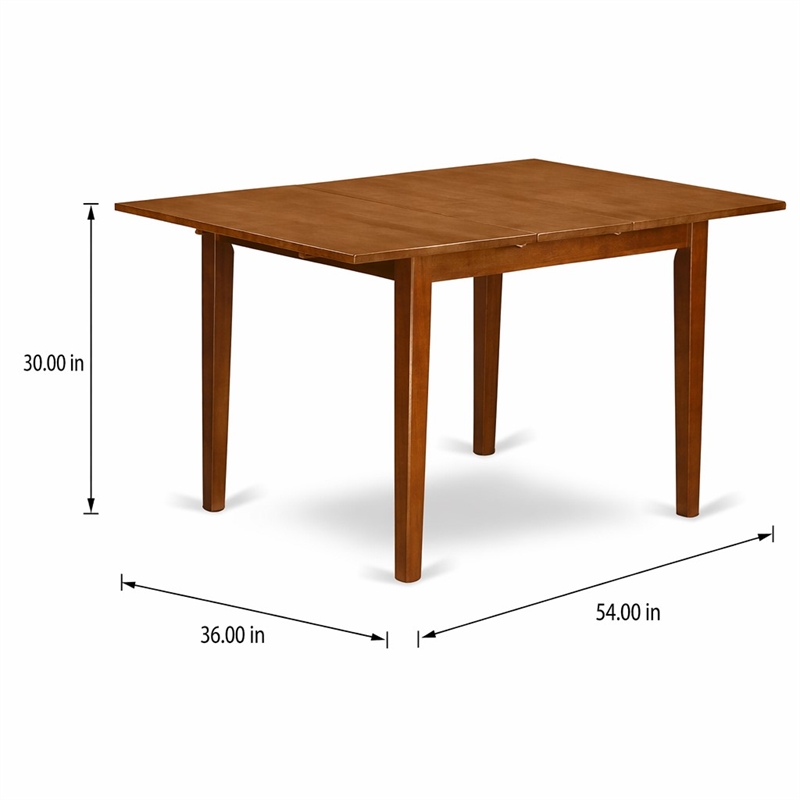 Pemberly Row Rectangular Extendable Wood Dining Table in Saddle Brown Finish