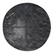 Pemberly Row Boho Round Pouf in Distressed Black Genuine Leather