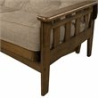Pemberly Row Tucson Queen Wood Futon with Linen Stone Mattress