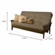 Pemberly Row Tucson Queen Wood Futon with Linen Stone Mattress