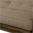 Pemberly Row Tucson Queen Wood Futon with Linen Stone Mattress