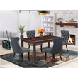 Pemberly Row 5-Piece Dining Set with Extendable Table in Mahogany/Platinum Gray