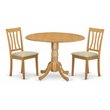Pemberly Row Dublin 3-Piece Round Wood Dining Set in Oak Finish