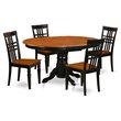 Pemberly Row Avon 5-Piece Butterfly Leaf Wood Dining Set in Black/Cherry
