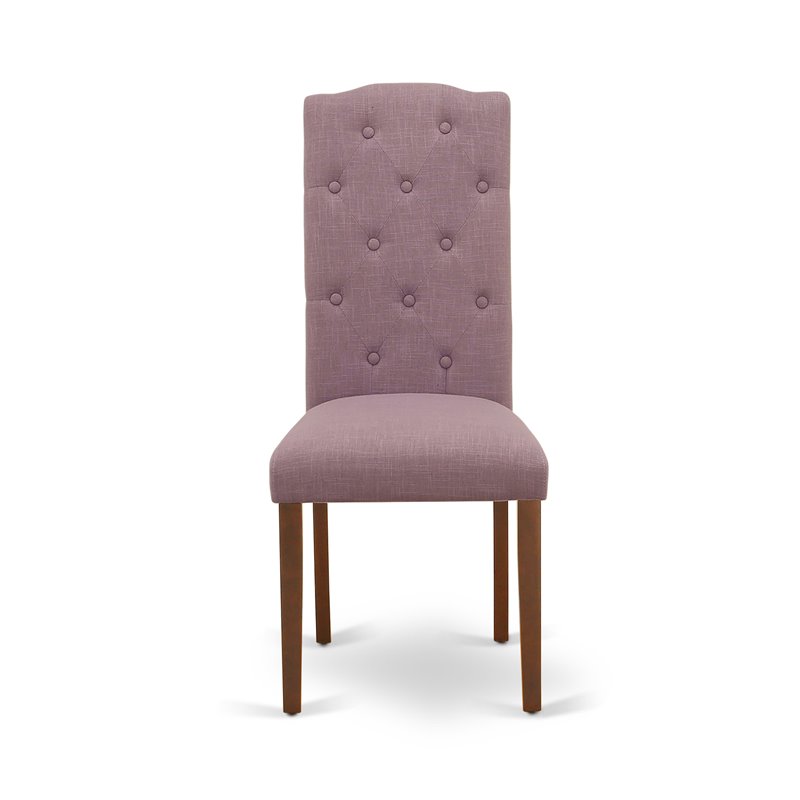 Pemberly Row Fabric Dining Chairs in Mahogany/Purple (Set of 2)