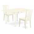 Pemberly Row Monza 3-Piece Wood Dining Set in Linen White