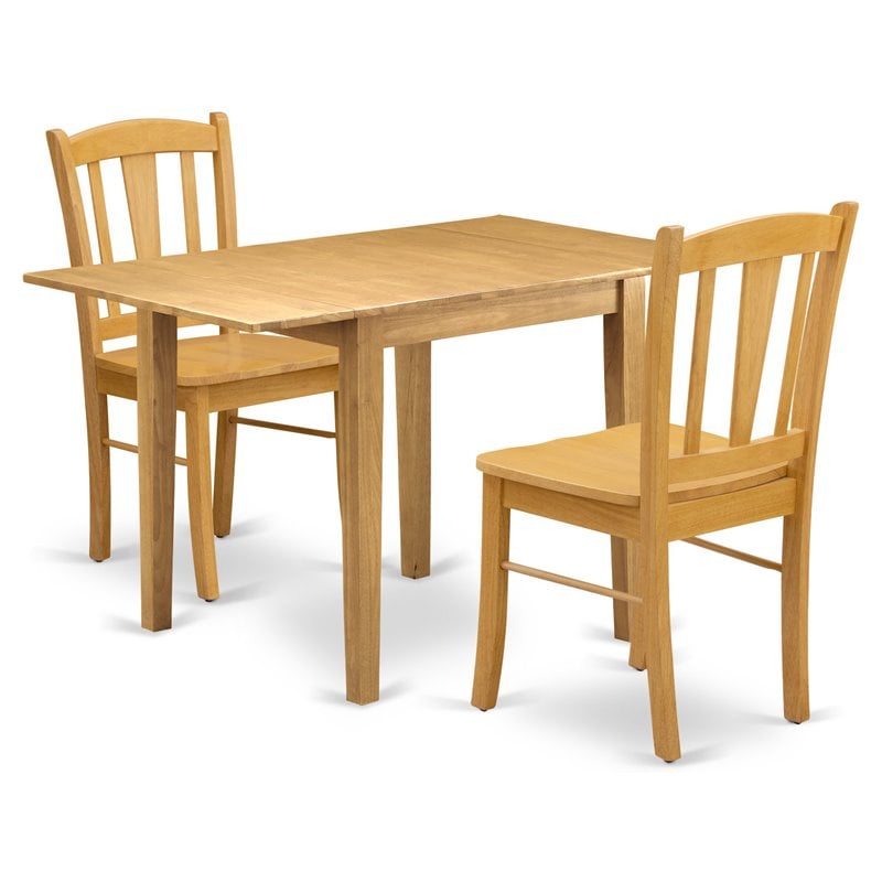 Pemberly Row 3-Piece Oak Dining Room Set with Panel Back Chairs